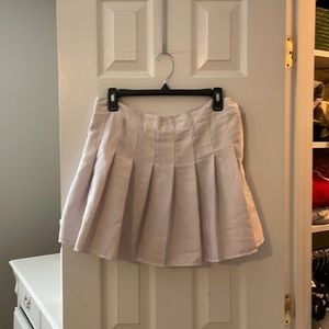 White Pleated skirt with built-in shorts